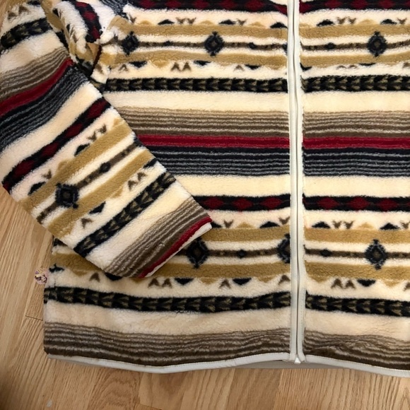 Chaps Fair Isle Print Fleece Sweatshirt Sweater NEW XL XXL Tan Black - Picture 2 of 6